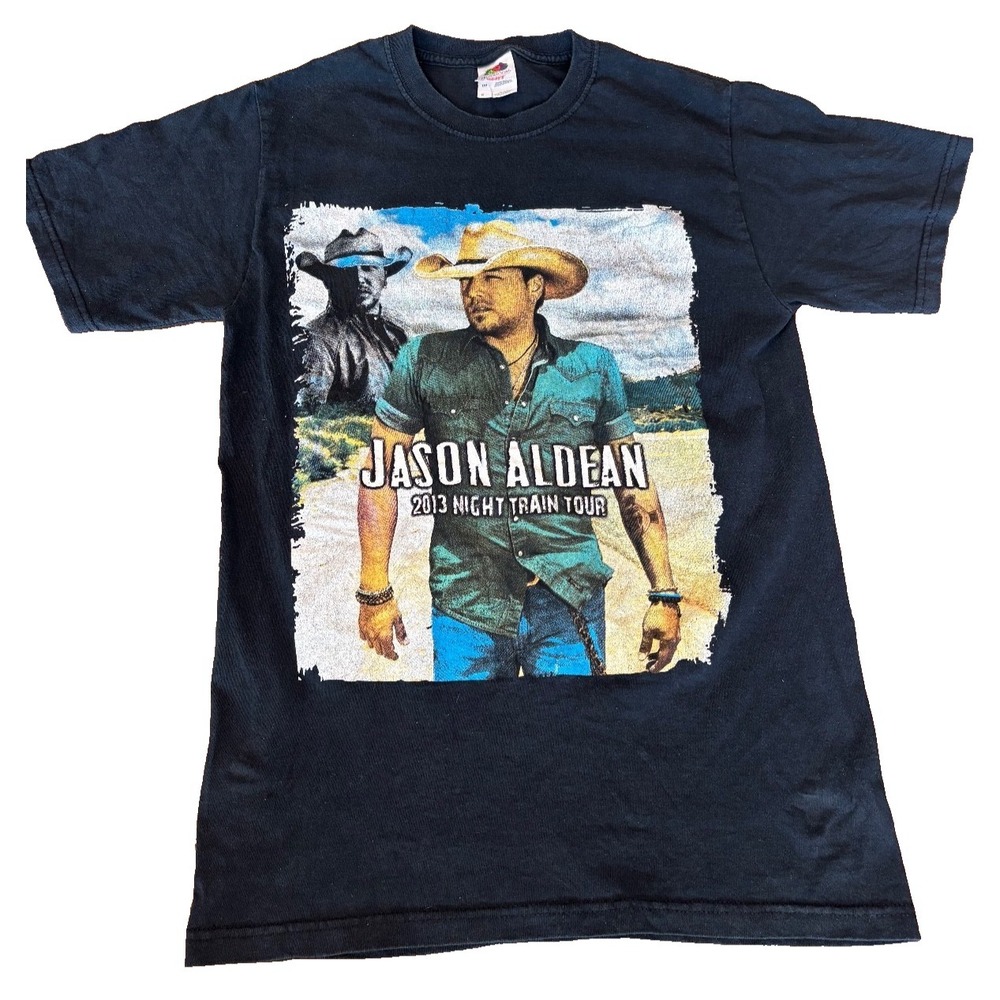 Fruit of the Loom Jason Aldean The Night Train 2013 tour tee mens small black